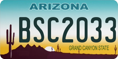 AZ license plate BSC2033