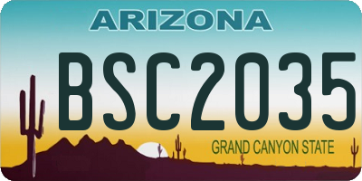 AZ license plate BSC2035