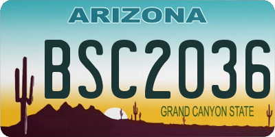 AZ license plate BSC2036