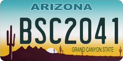 AZ license plate BSC2041