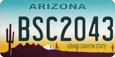 AZ license plate BSC2043