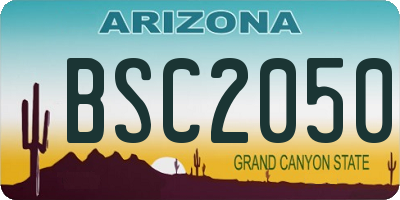 AZ license plate BSC2050