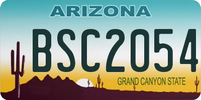 AZ license plate BSC2054