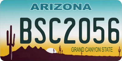 AZ license plate BSC2056