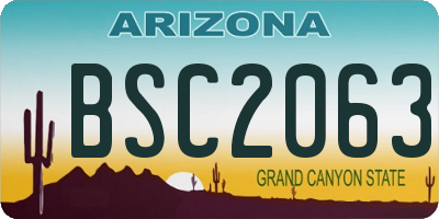 AZ license plate BSC2063