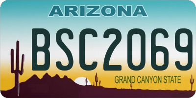 AZ license plate BSC2069