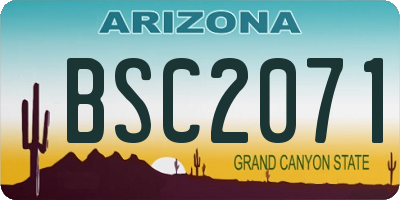 AZ license plate BSC2071