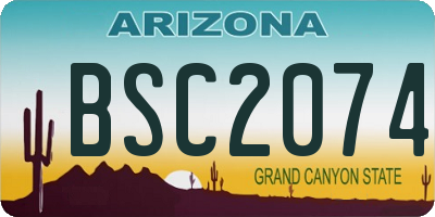 AZ license plate BSC2074