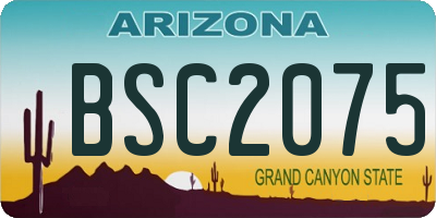 AZ license plate BSC2075