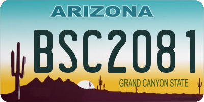 AZ license plate BSC2081