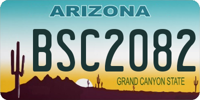 AZ license plate BSC2082