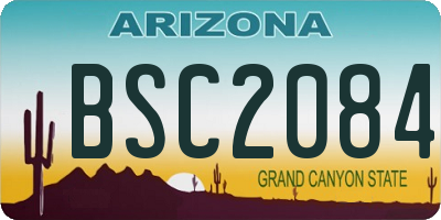 AZ license plate BSC2084