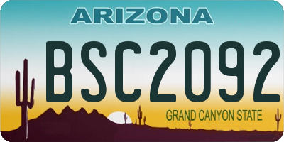 AZ license plate BSC2092