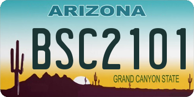 AZ license plate BSC2101