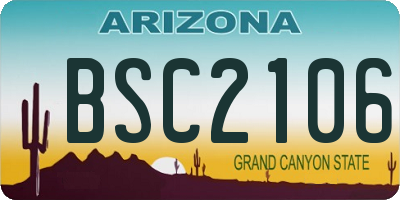 AZ license plate BSC2106