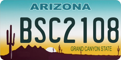 AZ license plate BSC2108