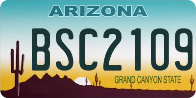 AZ license plate BSC2109