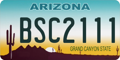 AZ license plate BSC2111