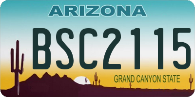 AZ license plate BSC2115