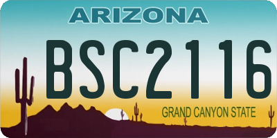 AZ license plate BSC2116