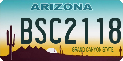 AZ license plate BSC2118