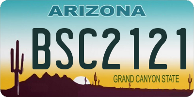 AZ license plate BSC2121