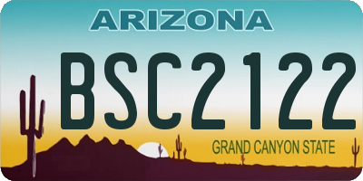 AZ license plate BSC2122