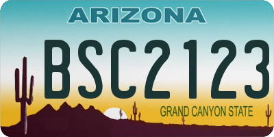 AZ license plate BSC2123