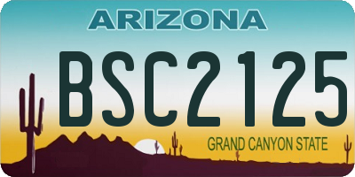 AZ license plate BSC2125