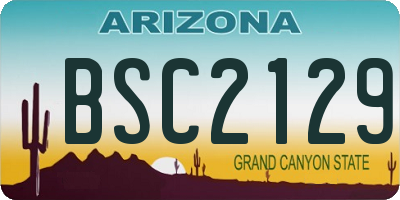 AZ license plate BSC2129