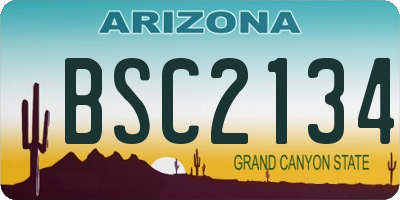 AZ license plate BSC2134