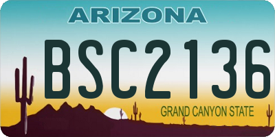 AZ license plate BSC2136