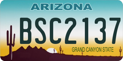 AZ license plate BSC2137