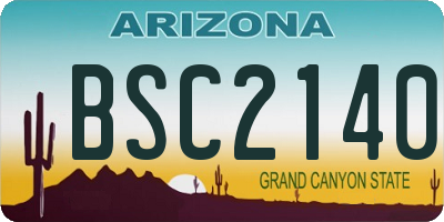 AZ license plate BSC2140