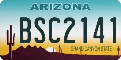 AZ license plate BSC2141