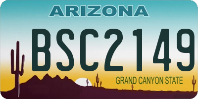 AZ license plate BSC2149