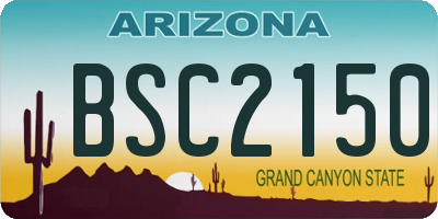 AZ license plate BSC2150