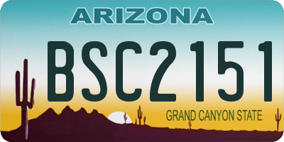 AZ license plate BSC2151