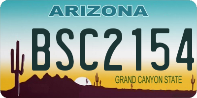 AZ license plate BSC2154