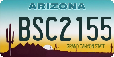 AZ license plate BSC2155