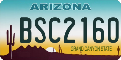 AZ license plate BSC2160