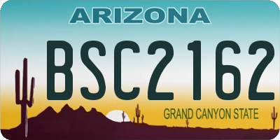 AZ license plate BSC2162