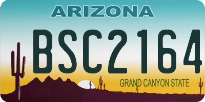 AZ license plate BSC2164