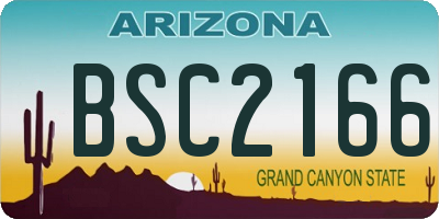 AZ license plate BSC2166