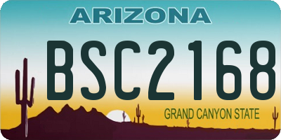 AZ license plate BSC2168