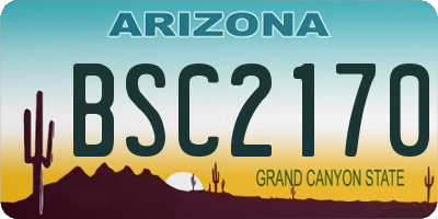 AZ license plate BSC2170