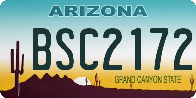 AZ license plate BSC2172