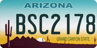 AZ license plate BSC2178