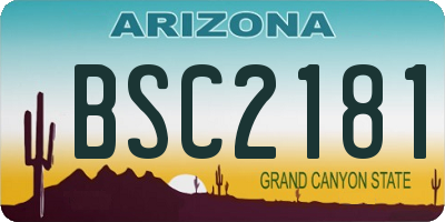 AZ license plate BSC2181