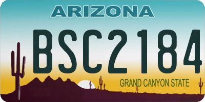 AZ license plate BSC2184